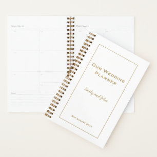 Eenvoudige Gouden typografie en lijst Bruiloft Planner