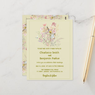 Eenvoudige Gouden wilde bloemen boeket bloemenbrui Briefkaart