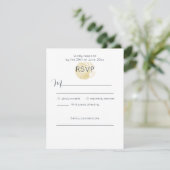 Eenvoudige Gouden Zee Schelp en Diep Prussiaans Bl RSVP Kaartje (Staand voorkant)