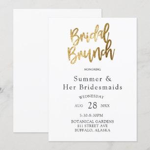 Eenvoudige goudflestextuur Bridesmaids Luncheon Kaart