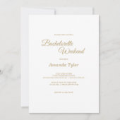 Eenvoudige goudkalligrafie Bachelorette Party Kaart (Voorkant)