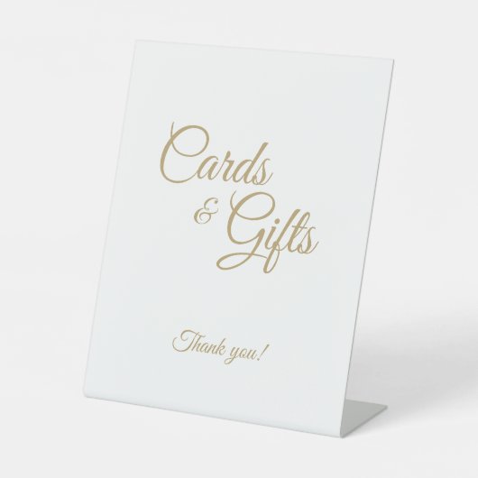 Eenvoudige goudkalligrafie-Kaarten en cadeaus Reclamebord Met Voetstuk (Voorkant)
