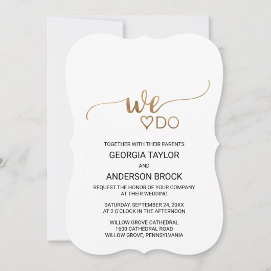 Eenvoudige goudkalligrafie "Wij doen" Kaart (Voorkant)