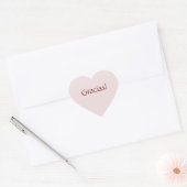 Eenvoudige 'Gracias'. Tekstontwerp Hart Sticker (Envelop)