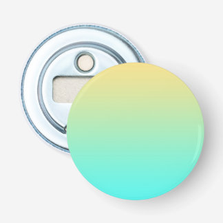 Eenvoudige Gradiënt Pastel Geel Turquoise Button Flesopener