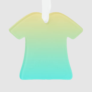 Eenvoudige Gradiënt Pastel Geel Turquoise Ornament