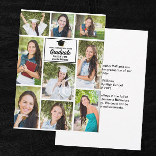 Eenvoudige Graduate Foto Collage Chic Afstuderen Aankondiging