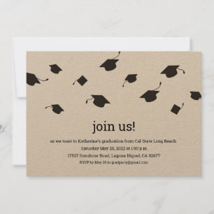 Eenvoudige Graduation Caps Graduation Party Kaart