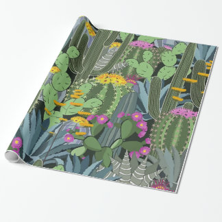 Eenvoudige grafische Cactus Garden Cadeaupapier