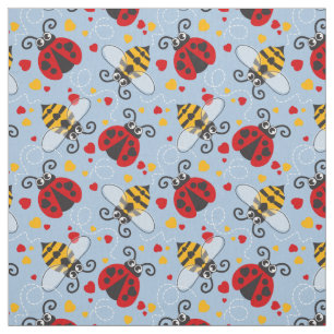 Eenvoudige grafische ladybugs en bijen houden van stof