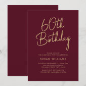 Eenvoudige grafische moderne 60e verjaardag kaart (Voorkant / Achterkant)