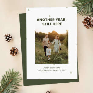 Eenvoudige grappige familie humoristische kerstfot feestdagenkaart