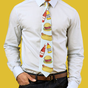 Eenvoudige Grappige Hamburger en Hotdog Humor Stropdas