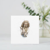 Eenvoudige Grappige Springer Spaniel Hond Dank u Kaart (Staand voorkant)