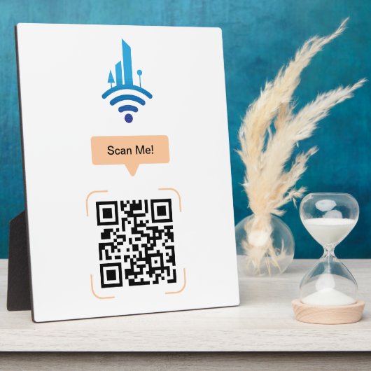Eenvoudige gratis Wi-Fi QR-code Fotoplaat (Zijkant)