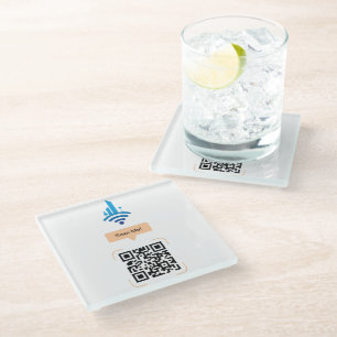 Eenvoudige gratis Wi-Fi QR-code Glazen Onderzetter