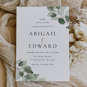 Eenvoudige Green Leaf Engagement Party Kaart