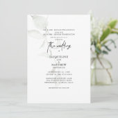 Eenvoudige Greenery Beide Parents Wedding Invitati Kaart (Staand voorkant)