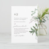 Eenvoudige Greenery Foto en Monogram Wedding Kaart (Staand voorkant)