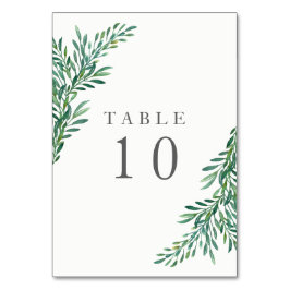 Eenvoudige Greenery Wedding Table Number Card Kaart