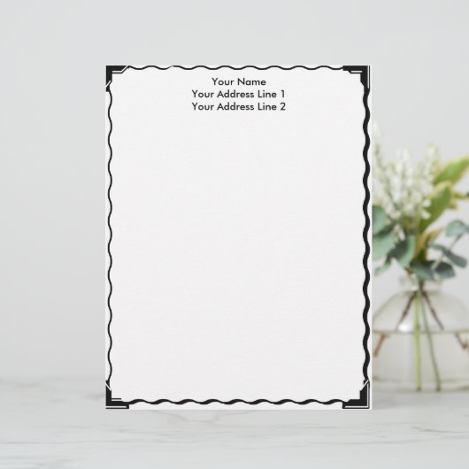 Eenvoudige grens aangepaste briefhoofd (Staand voorkant)