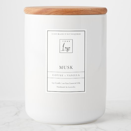 EENVOUDIGE GRENSKANDLE VAN DE LOGO VAN DE MODERNE  VOEDSELCONTAINER ETIKET (Voorkant)