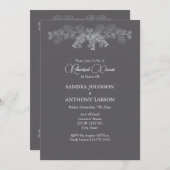 Eenvoudige Grey Line Art Eucalyptus repetitie Kaart (Voorkant / Achterkant)