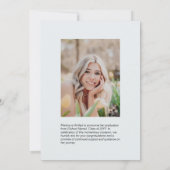 Eenvoudige Grijs Afstuderen Fotoaankondiging Aankondiging (Achterkant)