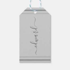 Eenvoudige grijze aangepaste naam cadeaulabel