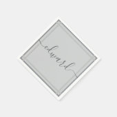 Eenvoudige grijze aangepaste naam servet (Hoek)