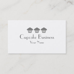 Eenvoudige grijze cupcakes bakkerij visitekaartjes