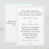 Eenvoudige grijze grens bruiloft uitnodiging (Voorkant / Achterkant)