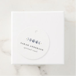 Eenvoudige Grijze Maan Celestial Moon Phase Waterv Bedankjes Labels