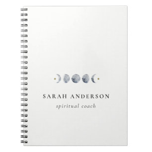 Eenvoudige Grijze Maan Celestial Moon Phase Waterv Notitieboek