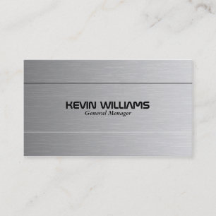Eenvoudige grijze metallic textuur print visitekaartje