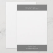 eenvoudige grijze rand briefpapier (Voorkant / Achterkant)