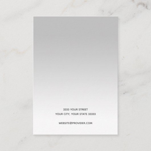 Eenvoudige grijze witte gradiënt-verouderingskaart visitekaartje (Achterkant)
