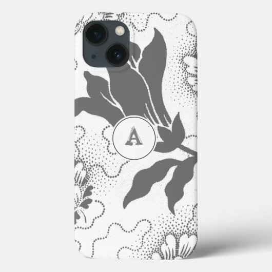 Eenvoudige grijze, witte platte afdrukken met mono Case-Mate iPhone case (Achterkant)