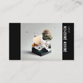 Eenvoudige grijze zwarte fotoarchitect visitekaartje