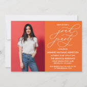 EENVOUDIGE GRILLIGE CALLIGRAFIE AFSTUDEREN UITNODI KAART (Voorkant)