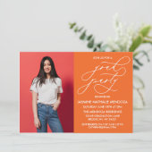 EENVOUDIGE GRILLIGE CALLIGRAFIE AFSTUDEREN UITNODI KAART (Staand voorkant)