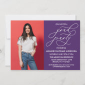 EENVOUDIGE GRILLIGE CALLIGRAFIE AFSTUDEREN UITNODI KAART (Voorkant)