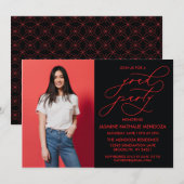 EENVOUDIGE GRILLIGE CALLIGRAFIE AFSTUDEREN UITNODI KAART (Voorkant / Achterkant)