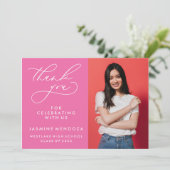 EENVOUDIGE GRILLIGE KALLIGRAFIE AFSTUDEREN DANK U BEDANKKAART (Staand voorkant)