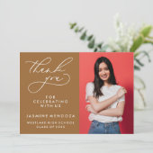 EENVOUDIGE GRILLIGE KALLIGRAFIE AFSTUDEREN DANK U BEDANKKAART (Staand voorkant)