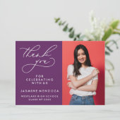 EENVOUDIGE GRILLIGE KALLIGRAFIE AFSTUDEREN DANK U BEDANKKAART (Staand voorkant)