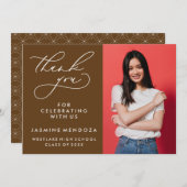 EENVOUDIGE GRILLIGE KALLIGRAFIE AFSTUDEREN DANK U BEDANKKAART (Voorkant / Achterkant)