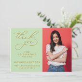 EENVOUDIGE GRILLIGE KALLIGRAFIE AFSTUDEREN DANK U BEDANKKAART (Staand voorkant)