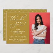 EENVOUDIGE GRILLIGE KALLIGRAFIE AFSTUDEREN DANK U BEDANKKAART (Voorkant / Achterkant)