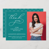 EENVOUDIGE GRILLIGE KALLIGRAFIE AFSTUDEREN DANK U BEDANKKAART (Voorkant / Achterkant)